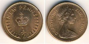 1/2 Penny Feriind Kiningrik (1922-) Bronze Elizabeth II (1926-2022)