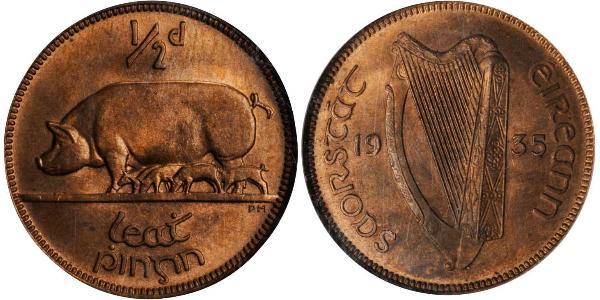 1/2 Penny Ireland (1922 - ) Bronze 