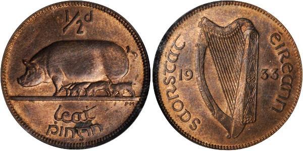 1/2 Penny Ireland (1922 - ) Bronze 