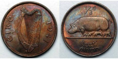 1/2 Penny Irlande (1922 - ) Bronze 