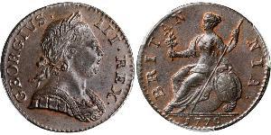 1/2 Penny Königreich Großbritannien (1707-1801) Bronze Georg III (1738-1820)