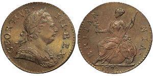 1/2 Penny Königreich Großbritannien (1707-1801) Bronze Georg III (1738-1820)