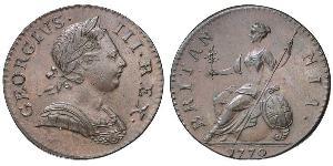 1/2 Penny Königreich Großbritannien (1707-1801) Bronze Georg III (1738-1820)