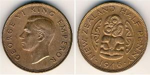 1/2 Penny New Zealand Bronze 