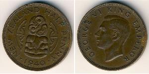 1/2 Penny New Zealand Bronze 