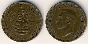 1/2 Penny New Zealand Bronze 