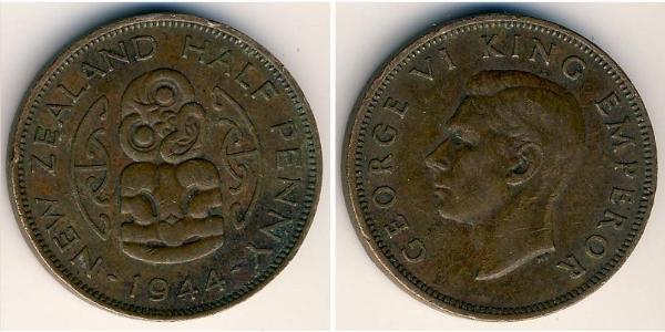 1/2 Penny Nouvelle-Zélande Bronze 