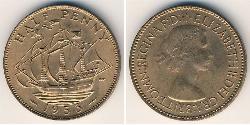 1/2 Penny Royaume-Uni Bronze 