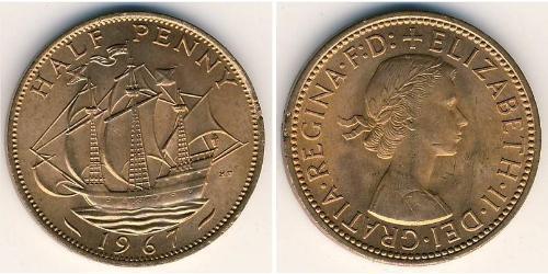 1/2 Penny Royaume-Uni Bronze 