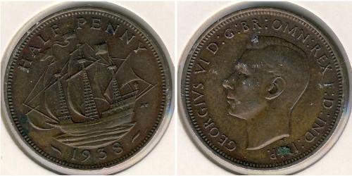 1/2 Penny Royaume-Uni Bronze 
