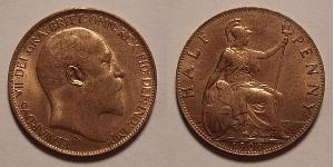 1/2 Penny Royaume-Uni de Grande-Bretagne et d