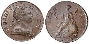 1/2 Penny Royaume de Grande-Bretagne (1707-1801) Bronze George III (1738-1820)