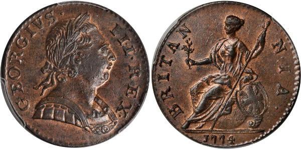 1/2 Penny Royaume de Grande-Bretagne (1707-1801) Bronze George III (1738-1820)