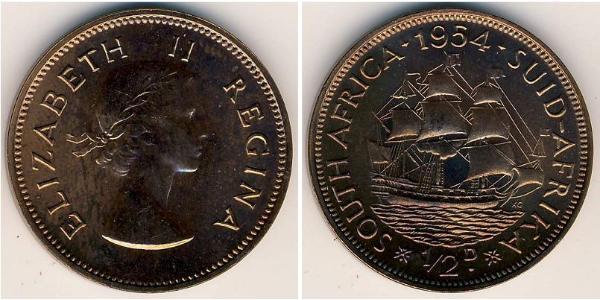 1/2 Penny South Africa Bronze Elizabeth II (1926-2022)