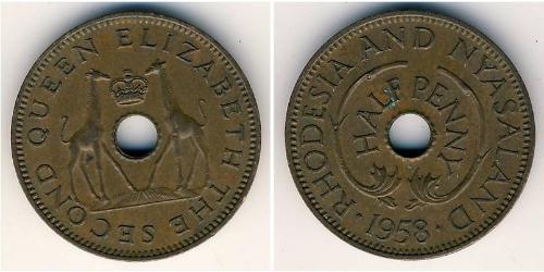 1/2 Penny Southern Rhodesia (1923-1980) Bronze Elizabeth II (1926-2022)