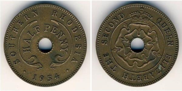 1/2 Penny Southern Rhodesia (1923-1980) Bronze Elizabeth II (1926-2022)