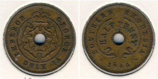 1/2 Penny Southern Rhodesia (1923-1980) Bronze George VI (1895-1952)