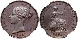 1/2 Penny Vereinigtes Königreich von Großbritannien und Irland (1801-1922) Bronze Victoria (1819 - 1901)