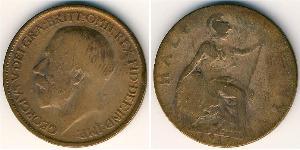 1/2 Penny Vereinigtes Königreich von Großbritannien und Irland (1801-1922) Bronze George V (1865-1936)