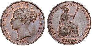 1/2 Penny Vereinigtes Königreich von Großbritannien und Irland (1801-1922) Bronze Victoria (1819 - 1901)