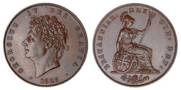 1/2 Penny Vereinigtes Königreich von Großbritannien und Irland (1801-1922) Bronze Georg IV (1762-1830)