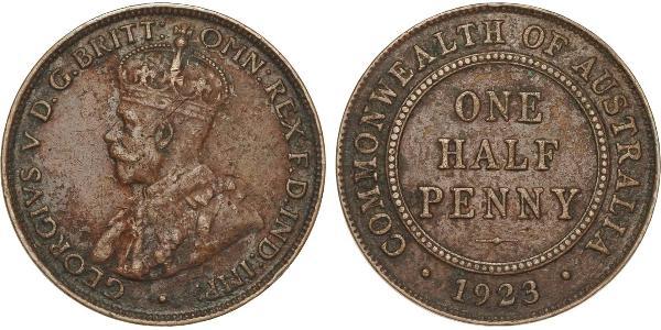 1/2 Penny Ôstralie (1788 - 1939) Bronze George V (1865-1936)