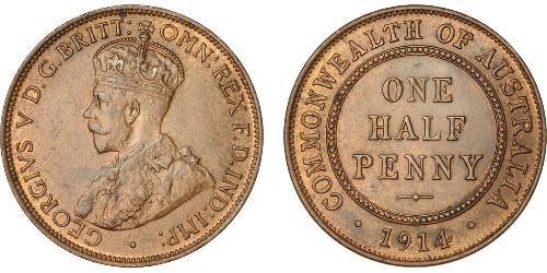 1/2 Penny Australia (1788 - 1939) Bronzo Giorgio V (1865-1936)