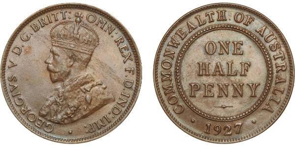 1/2 Penny Australia (1788 - 1939) Bronzo Giorgio V (1865-1936)