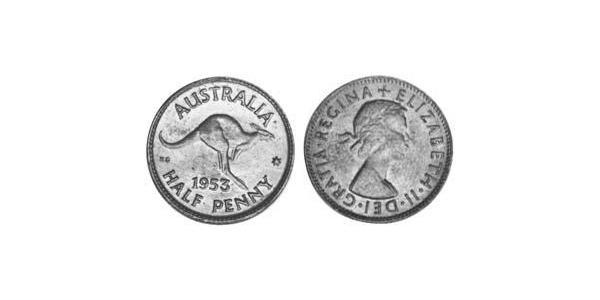 1/2 Penny Australia (1939 - ) Bronzo Elisabetta II (1926-2022)