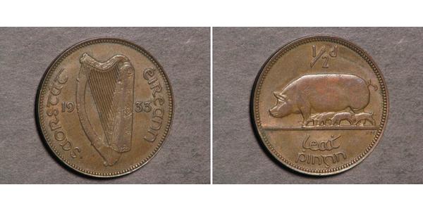 1/2 Penny Irlanda (1922 - ) Bronzo 