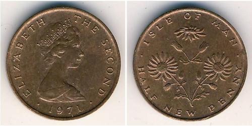 1/2 Penny Isola di Man Bronzo Elisabetta II (1926-2022)