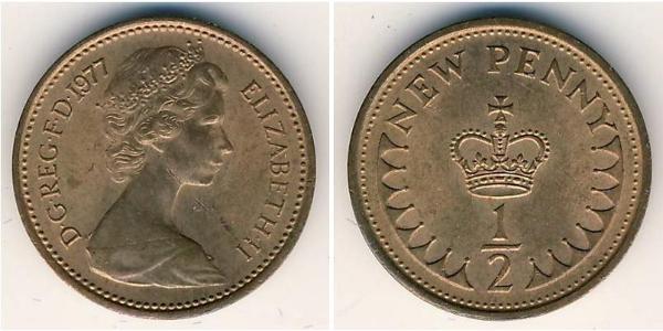1/2 Penny Regno Unito (1922-) Bronzo Elisabetta II (1926-2022)