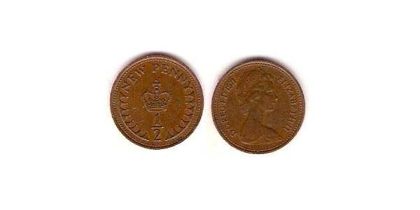 1/2 Penny Regno Unito (1922-) Bronzo Elisabetta II (1926-2022)