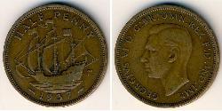 1/2 Penny Regno Unito  Bronzo 