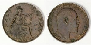1/2 Penny Regno Unito  Bronzo Edoardo VII (1841-1910)