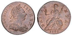 1/2 Penny Regno Unito di Gran Bretagna (1707-1801) Bronzo Giorgio III (1738-1820)