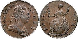 1/2 Penny Regno Unito di Gran Bretagna (1707-1801) Bronzo Giorgio III (1738-1820)