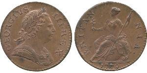 1/2 Penny Regno Unito di Gran Bretagna (1707-1801) Bronzo Giorgio III (1738-1820)