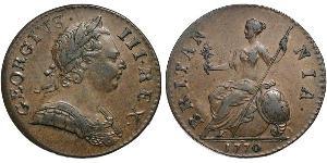 1/2 Penny Regno Unito di Gran Bretagna (1707-1801) Bronzo Giorgio III (1738-1820)