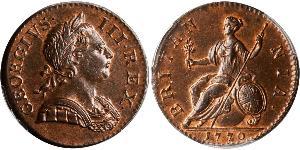 1/2 Penny Regno Unito di Gran Bretagna (1707-1801) Bronzo Giorgio III (1738-1820)