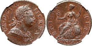 1/2 Penny Regno Unito di Gran Bretagna (1707-1801) Bronzo Giorgio III (1738-1820)