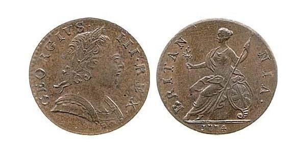 1/2 Penny Regno Unito di Gran Bretagna (1707-1801) Bronzo Giorgio III (1738-1820)