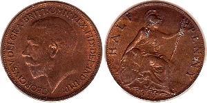 1/2 Penny Regno Unito di Gran Bretagna e Irlanda (1801-1922) Bronzo Giorgio V (1865-1936)