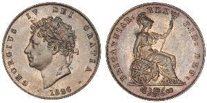 1/2 Penny Regno Unito di Gran Bretagna e Irlanda (1801-1922) Bronzo Giorgio IV (1762-1830)