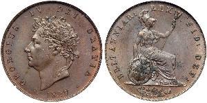 1/2 Penny Regno Unito di Gran Bretagna e Irlanda (1801-1922) Bronzo Giorgio IV (1762-1830)