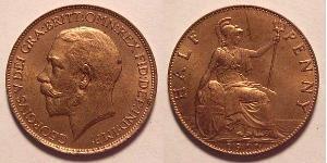 1/2 Penny Regno Unito di Gran Bretagna e Irlanda (1801-1922) Bronzo Giorgio V (1865-1936)