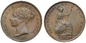 1/2 Penny Regno Unito di Gran Bretagna e Irlanda (1801-1922) Bronzo Vittoria (1819 - 1901)