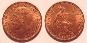 1/2 Penny Regno Unito di Gran Bretagna e Irlanda (1801-1922) Bronzo Giorgio V (1865-1936)