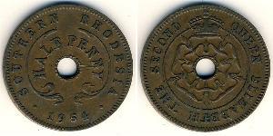 1/2 Penny Southern Rhodesia (1923-1980) Bronzo Elisabetta II (1926-2022)