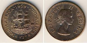 1/2 Penny Sudafrica Bronzo Elisabetta II (1926-2022)